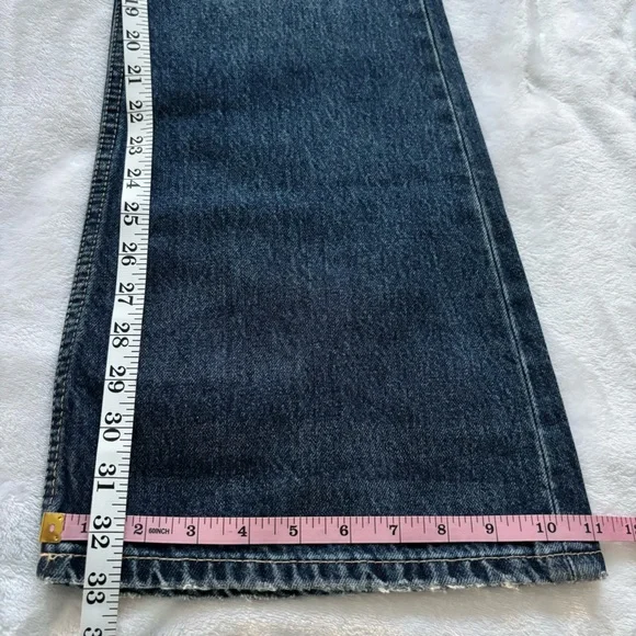 ZARA High Rise Full Length Flare Blue Jeans--6 - Picture 14 of 14
